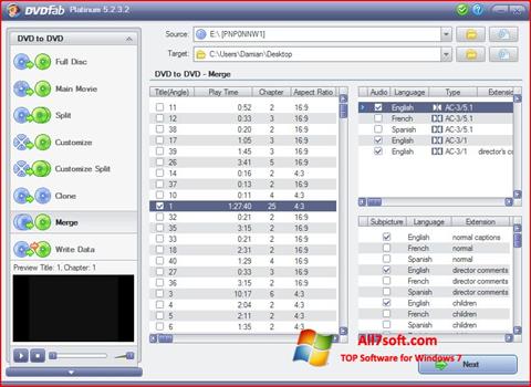 સ્ક્રીનશૉટ DVDFab Windows 7