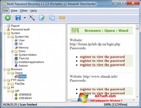 સ્ક્રીનશૉટ Multi Password Recovery Windows 7