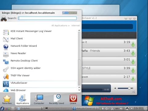 સ્ક્રીનશૉટ VkAudioSaver Windows 7