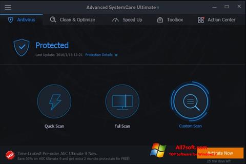 સ્ક્રીનશૉટ Advanced SystemCare Windows 7