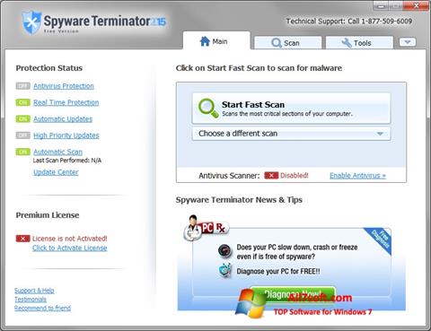 સ્ક્રીનશૉટ Spyware Terminator Windows 7