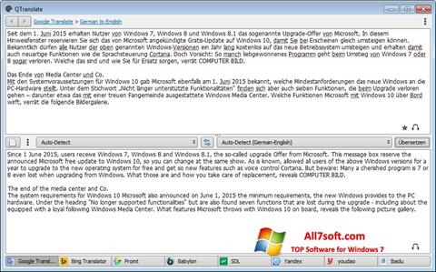 સ્ક્રીનશૉટ QTranslate Windows 7