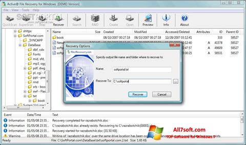 સ્ક્રીનશૉટ Active File Recovery Windows 7