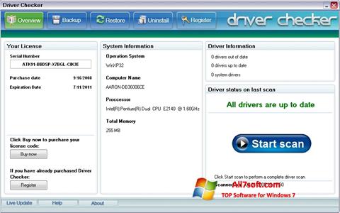 સ્ક્રીનશૉટ Driver Checker Windows 7