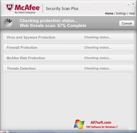 સ્ક્રીનશૉટ McAfee Security Scan Plus Windows 7