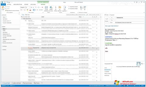 સ્ક્રીનશૉટ Microsoft Outlook Windows 7