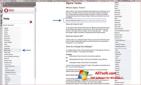સ્ક્રીનશૉટ Opera Turbo Windows 7