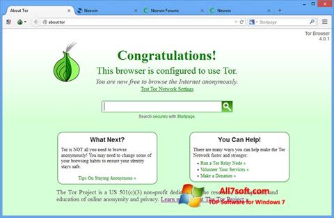 સ્ક્રીનશૉટ Tor Windows 7
