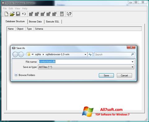 સ્ક્રીનશૉટ SQLite Database Browser Windows 7