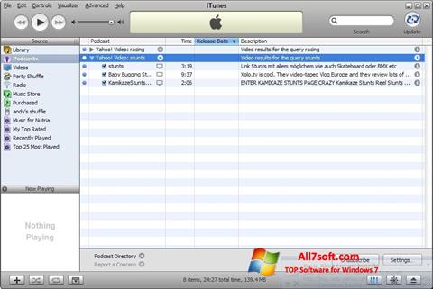 સ્ક્રીનશૉટ iTunes Windows 7