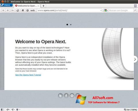 સ્ક્રીનશૉટ Opera Developer Windows 7