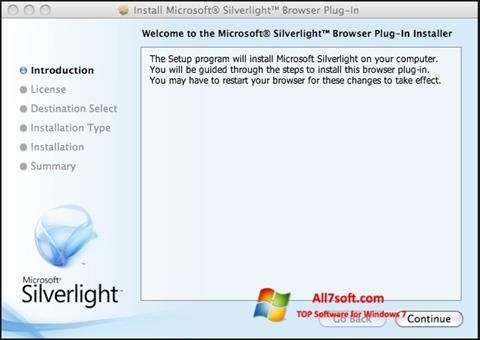 સ્ક્રીનશૉટ Microsoft Silverlight Windows 7
