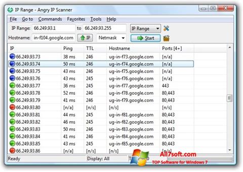 સ્ક્રીનશૉટ Angry IP Scanner Windows 7