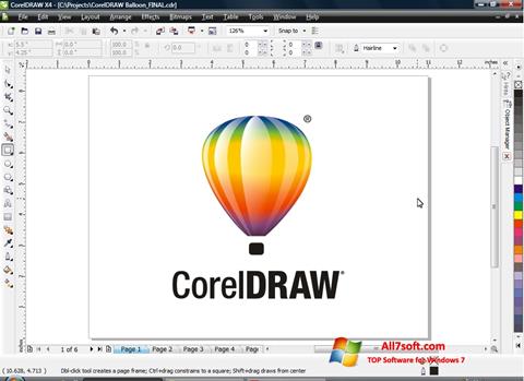 સ્ક્રીનશૉટ CorelDRAW Windows 7