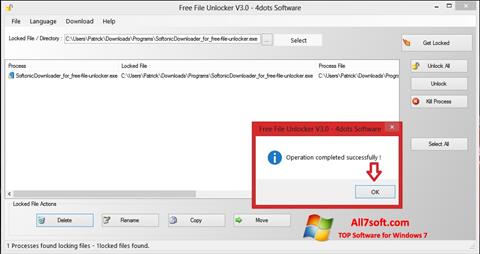 સ્ક્રીનશૉટ Free File Unlocker Windows 7
