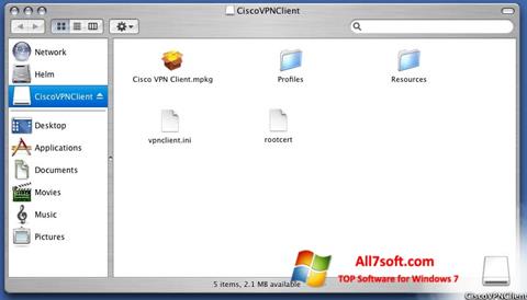 સ્ક્રીનશૉટ Cisco VPN Client Windows 7