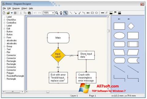 સ્ક્રીનશૉટ Diagram Designer Windows 7