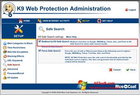 સ્ક્રીનશૉટ K9 Web Protection Windows 7