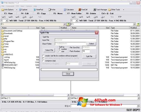 સ્ક્રીનશૉટ File Master Windows 7