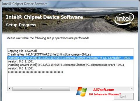 સ્ક્રીનશૉટ Intel Chipset Device Software Windows 7
