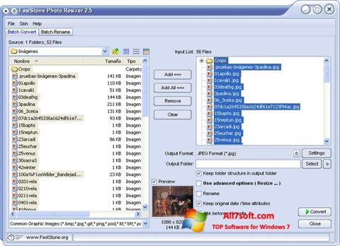 સ્ક્રીનશૉટ FastStone Photo Resizer Windows 7