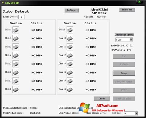 સ્ક્રીનશૉટ AlcorMP Windows 7