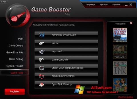 સ્ક્રીનશૉટ Game Booster Windows 7