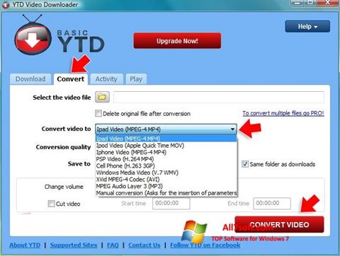 સ્ક્રીનશૉટ YTD Video Downloader Windows 7