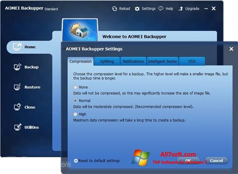 સ્ક્રીનશૉટ AOMEI Backupper Windows 7