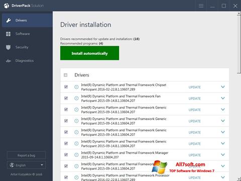 સ્ક્રીનશૉટ DriverPack Solution Online Windows 7