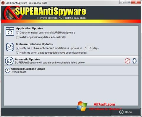સ્ક્રીનશૉટ SUPERAntiSpyware Windows 7
