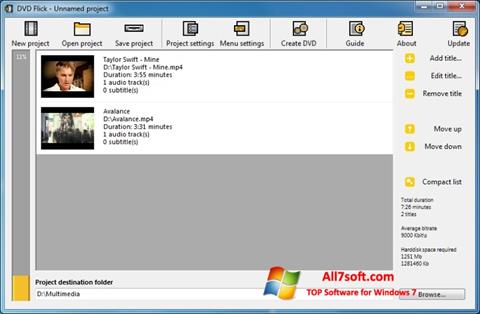 સ્ક્રીનશૉટ DVD Flick Windows 7