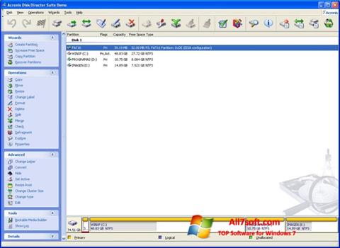 સ્ક્રીનશૉટ Acronis Disk Director Suite Windows 7
