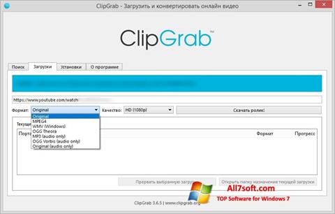 સ્ક્રીનશૉટ ClipGrab Windows 7
