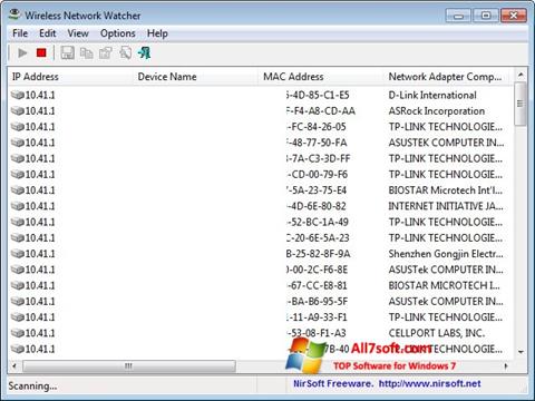 સ્ક્રીનશૉટ Wireless Network Watcher Windows 7