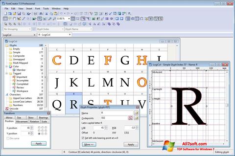 સ્ક્રીનશૉટ Font Creator Windows 7