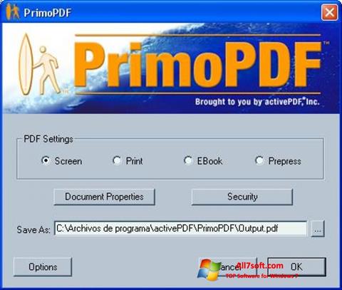 સ્ક્રીનશૉટ PrimoPDF Windows 7