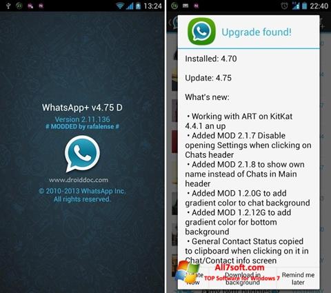 સ્ક્રીનશૉટ WhatsApp Plus Windows 7