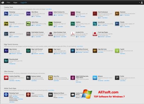 સ્ક્રીનશૉટ Adobe Creative Cloud Windows 7