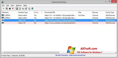 સ્ક્રીનશૉટ VideoCacheView Windows 7