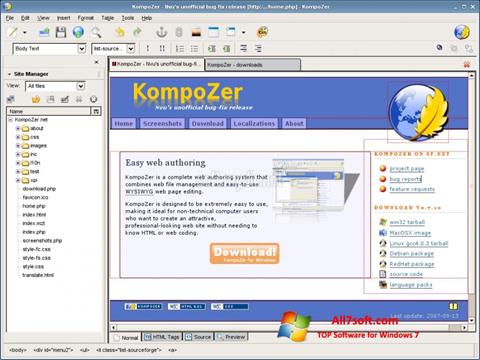 સ્ક્રીનશૉટ KompoZer Windows 7
