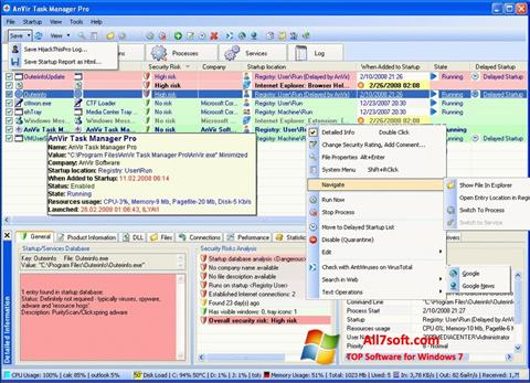 સ્ક્રીનશૉટ AnVir Task Manager Windows 7