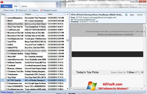 સ્ક્રીનશૉટ Gmail Notifier Windows 7