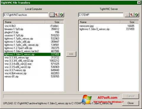 સ્ક્રીનશૉટ TightVNC Windows 7