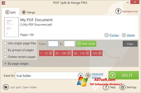 સ્ક્રીનશૉટ PDF Split and Merge Windows 7