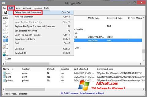 સ્ક્રીનશૉટ Unassociate File Types Windows 7