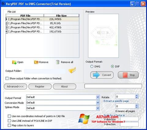સ્ક્રીનશૉટ PDF to DWG Converter Windows 7