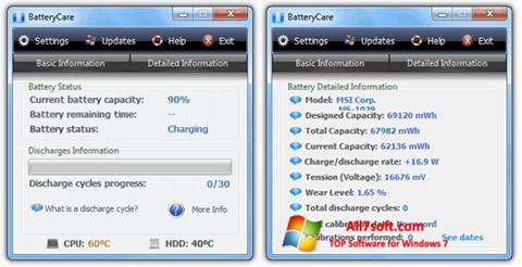 સ્ક્રીનશૉટ BatteryCare Windows 7