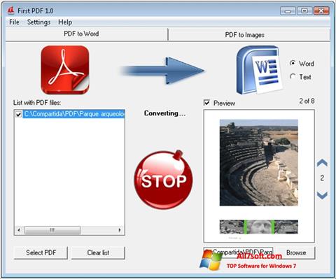 સ્ક્રીનશૉટ First PDF Windows 7