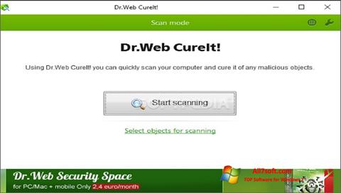 સ્ક્રીનશૉટ Dr.Web CureIt Windows 7